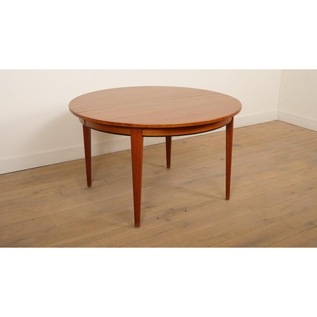 Vintage Extendable Teak Model 55 Dining Table attributed to Gunni Omann for Omann Jun, 1960s For Sale - Image 16 of 18