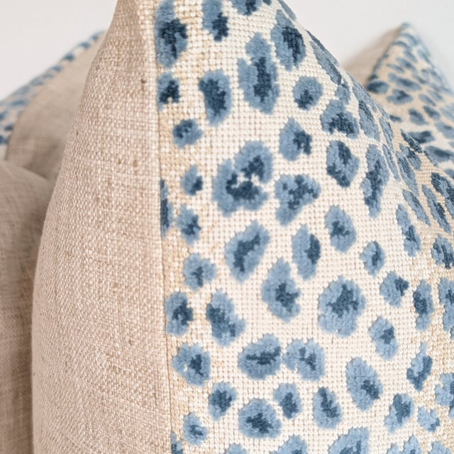 Cowtan & Tout Ocelot 24" Pillows in Azure For Sale In Greensboro - Image 6 of 7