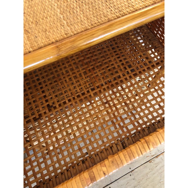 1970s Natural Rattan and Wicker Night Stands With 3 Drawers- a Pair For Sale - Image 5 of 12