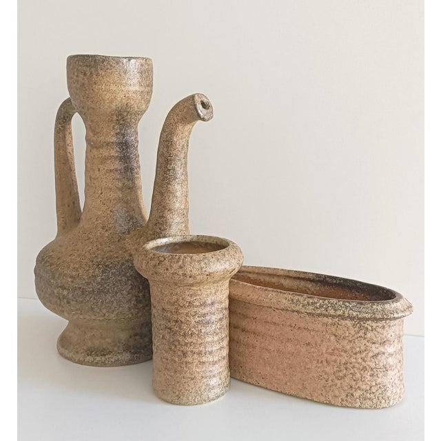 1960s Mid-Century Wabi-Sabi Style Handmade Ceramics Set by Marius Van Woerden, the Netherlands, 1960s, Set of 3 For Sale - Image 5 of 15