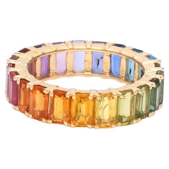 Early 21st Century Natural 9.33 cts Rainbow sapphire ring in 14k gold For Sale - Image 5 of 18