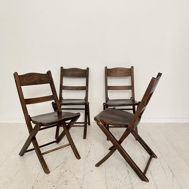 Art Deco Folding Chairs, 1930, Set of 4 For Sale - Image 15 of 15