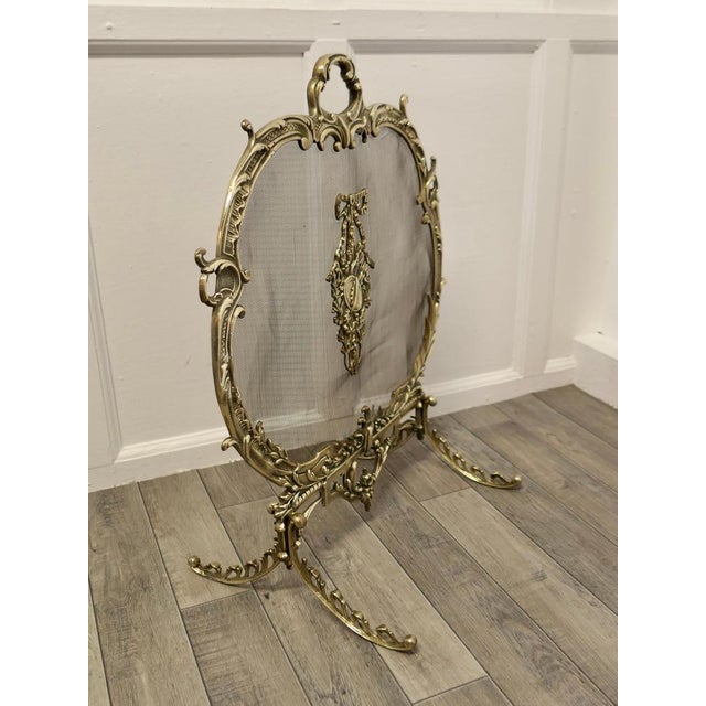 Metal French Brass Rococo Fire Guard For Sale - Image 7 of 9