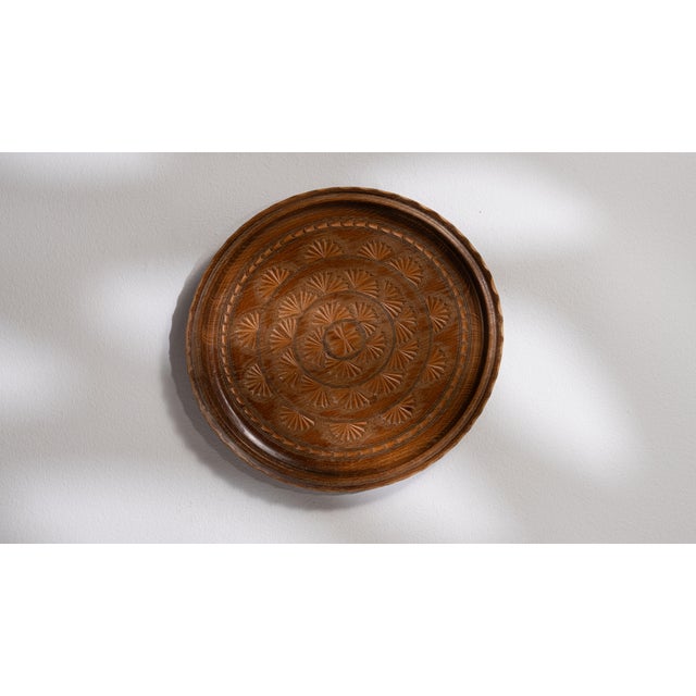 1970s France Brown Wood Plate For Sale - Image 14 of 18