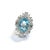 Bochic "Capri" Vintage Blue Topaz Ring Set In 18K White Gold & Silver For Sale - Image 18 of 18