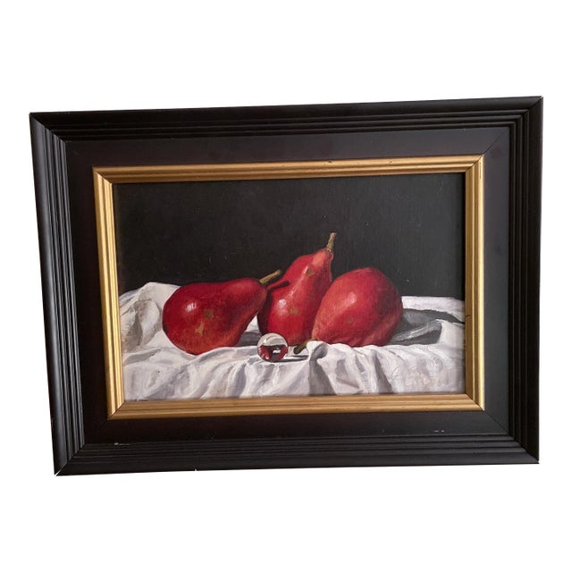 Still Life With Pears and Marble Oil Painting For Sale