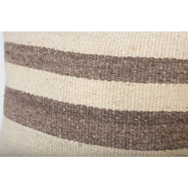 Organic Striped Square Kilim Pillow Case - a Pair For Sale - Image 4 of 5