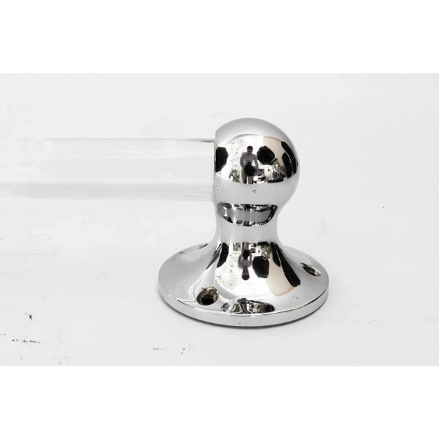 Metal Towel Holder in Chrome and Glass, 1920s For Sale - Image 7 of 8