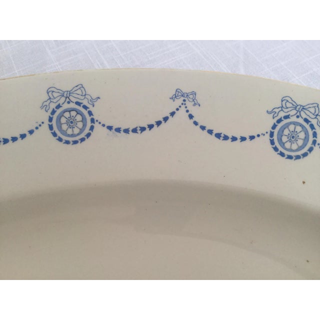 Ceramic Blue & White Oval Imperial Porcelain Platter For Sale - Image 7 of 13