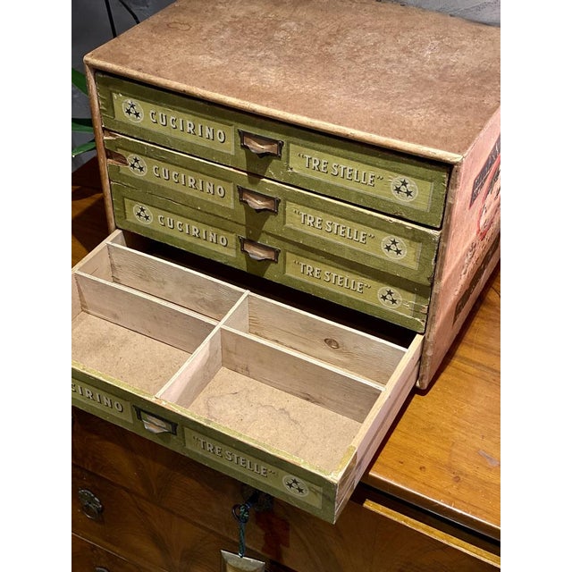 Vintage Cucirino Tre Stelle Display Chest of Drawers, Italy 1950 For Sale - Image 14 of 17