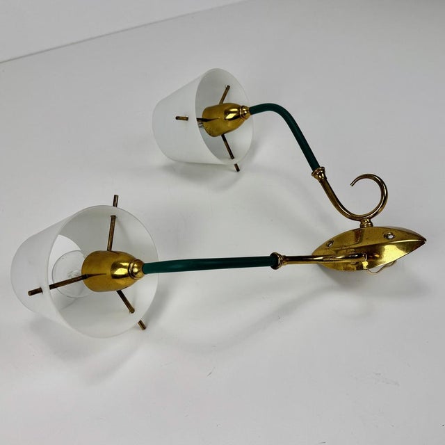 Mid-Century Italian Double Arm Wall Light, 1950s For Sale - Image 6 of 9