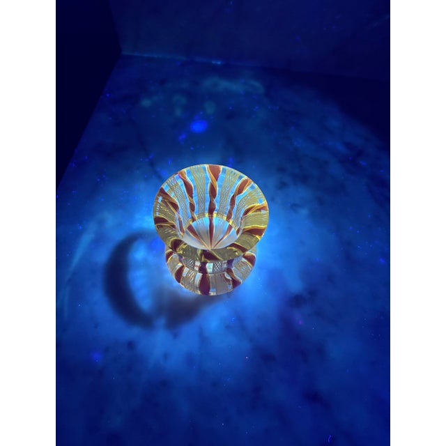 1950s Murano Pink & White Latticino Zanfirico Miniature Cabinet Vase - Manganese Glow For Sale In Seattle - Image 6 of 8