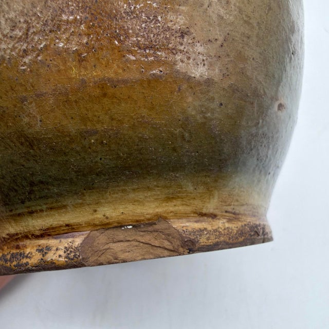 19th Century French Regional Slipware Earthenware Pitcher With Tulip Motif For Sale - Image 16 of 17