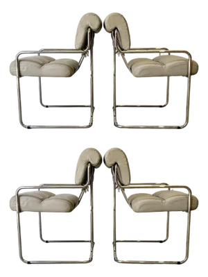 Light Grey 'Tucroma' Chairs by Guido Faleschini for I4 Mariani, 1980s, Signed
