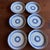 Set of 6 Antique Blue Stick Spatter Fern Plates, 8", Late 19th Century For Sale - Image 12 of 18