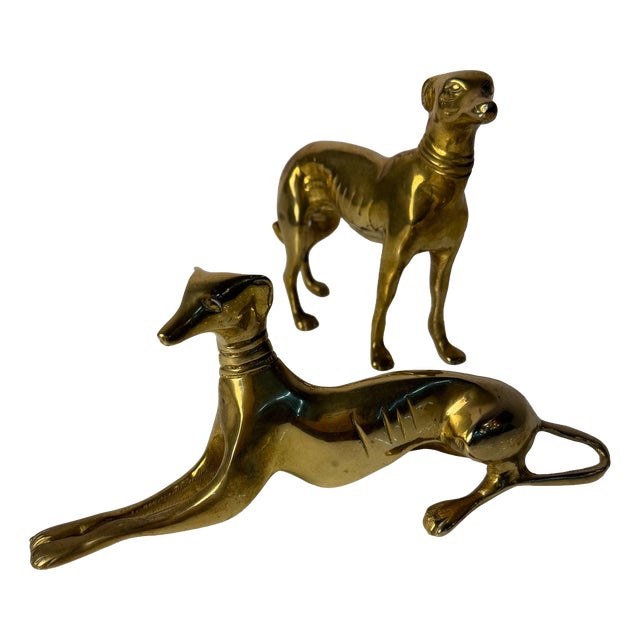 Brass Greyhound, Denmark, Set of 2 For Sale