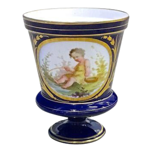 Antique Porcelain Cherub Cachepot