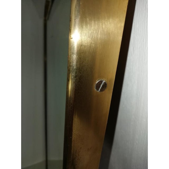 Silver Mirror with Brass Frame, Italy, 1950s For Sale - Image 8 of 14