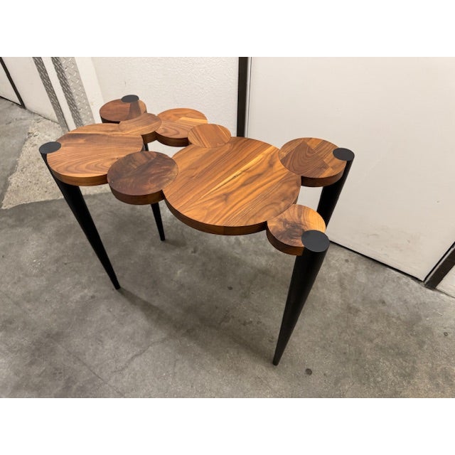 1990s Walnut and ebonized Oak Table For Sale - Image 4 of 7