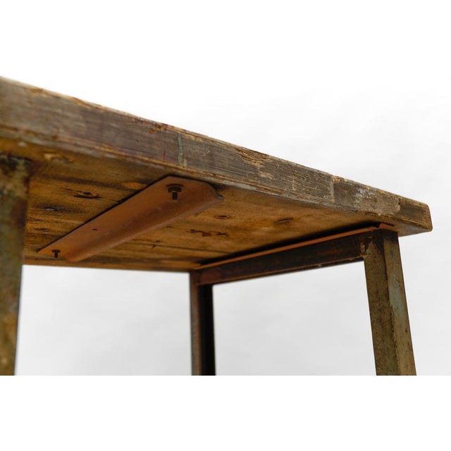 Art Deco Industrial Steel and Wood Work Table, 1940s For Sale - Image 11 of 15