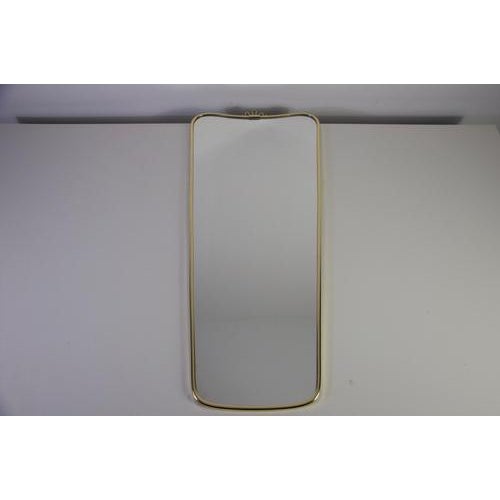 Italian Brass Framed Wall Mirror, 1960s For Sale - Image 3 of 12