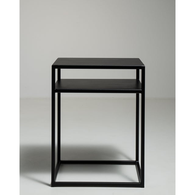 Early 21st Century Poland Black Wood Side Table For Sale - Image 4 of 14