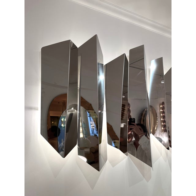 Large Wall Lamp Sconce Metal Sculpture by Mario Torregiani, Italy, 1990s For Sale - Image 4 of 12