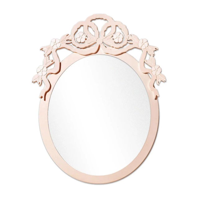 Contemporary Fleur Home Garden District Thalia Oval Mirror in Pink Ground, 28x39 For Sale - Image 3 of 3