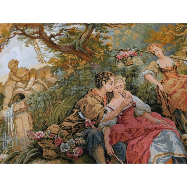Vintage French Wall Hanging Tapestry. For Sale - Image 9 of 12