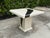 1990 Postmodern Pedestal Accent Table With Black & Brass Inlay For Sale - Image 4 of 11