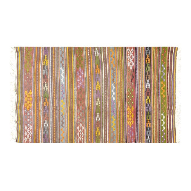 Vintage Turkish Professional Hand Knotted Wool Rug, 5'5x9'2 For Sale