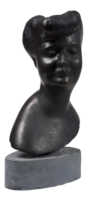 Head of Woman - Original Bronze Sculpture by Emilio Greco - Second Half of 1900 Second Half of 20th Century