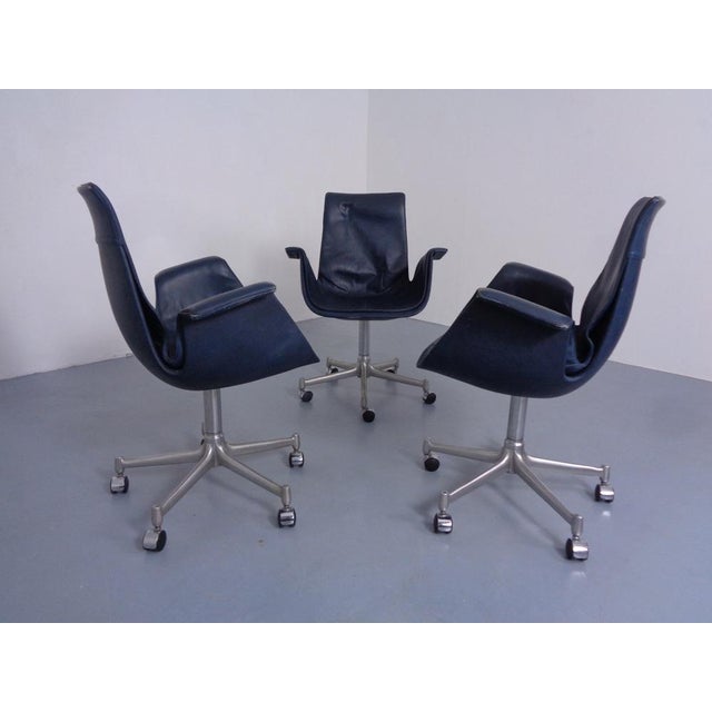 Blue Modell 6727 Bird Chairs from Preben Fabricius & Jørgen Kastholm for Kill International, 1960s, Set of 3 For Sale - Image 8 of 18