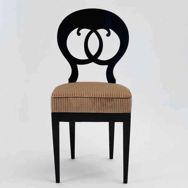 Black Biedermeier Ebonized Dining Chairs, Set of 8 For Sale - Image 8 of 18