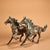 Art Deco Pair of Vintage Bronze Galloping Horses – Gold Inlaid Horse Statues, 2.2 LBS For Sale - Image 3 of 10