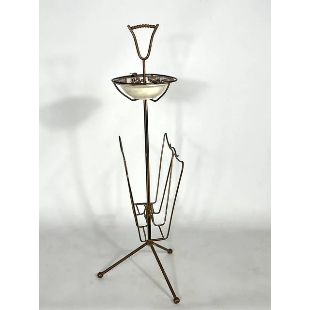 Vintage Italian Brass Magazine Rack, 1950s For Sale - Image 9 of 11
