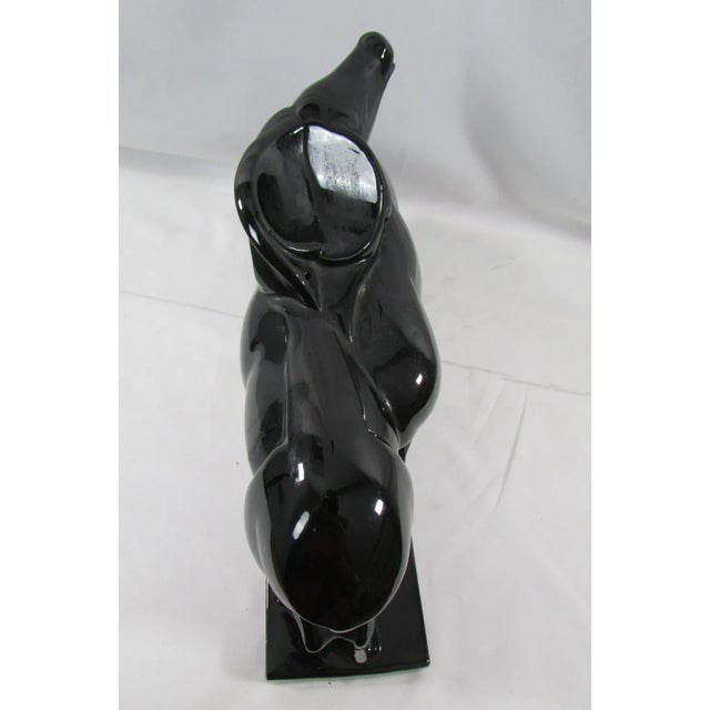 Ceramic Black Ceramic Antelopes Sculpture by Lemanceau for Saint Clément, 1920s For Sale - Image 7 of 10