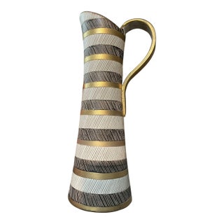 20th C. MCM Italian Bitossi Seta Pitcher Attr. To Aldo Londi For Sale