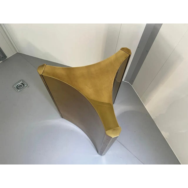 Brass Mastercraft Brass 'Trilobi' Triangular Dining Table or Desk Bases, Circa 1970 For Sale - Image 8 of 16