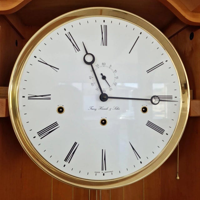Brown German Musical Clock from Hermle, 1960s For Sale - Image 8 of 14