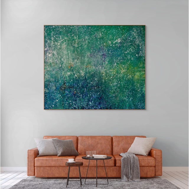Abstract Contemporary Abstract Oil on Canvas "The Hidden Field" by Reiner Heidorn For Sale - Image 3 of 6
