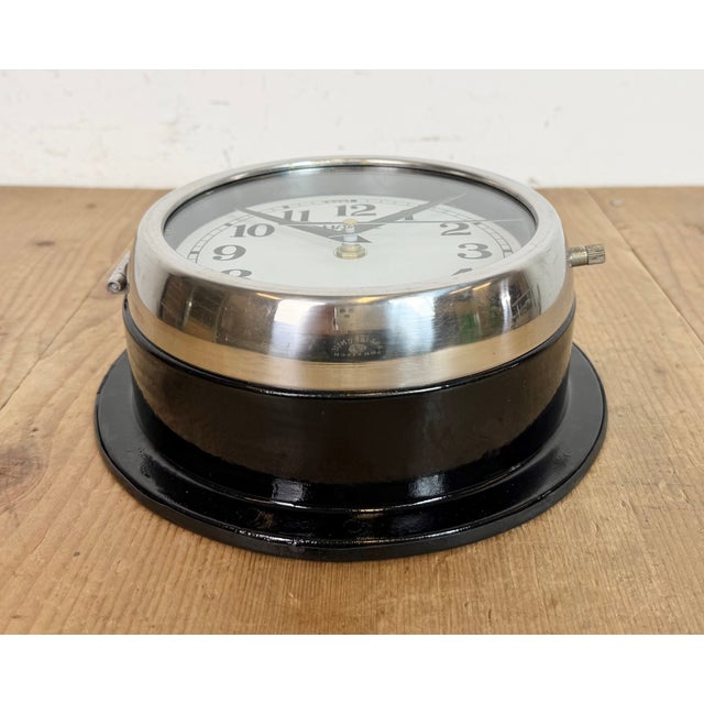 Vintage Black Hanil Ship Wall Clock, 1980s For Sale - Image 10 of 18