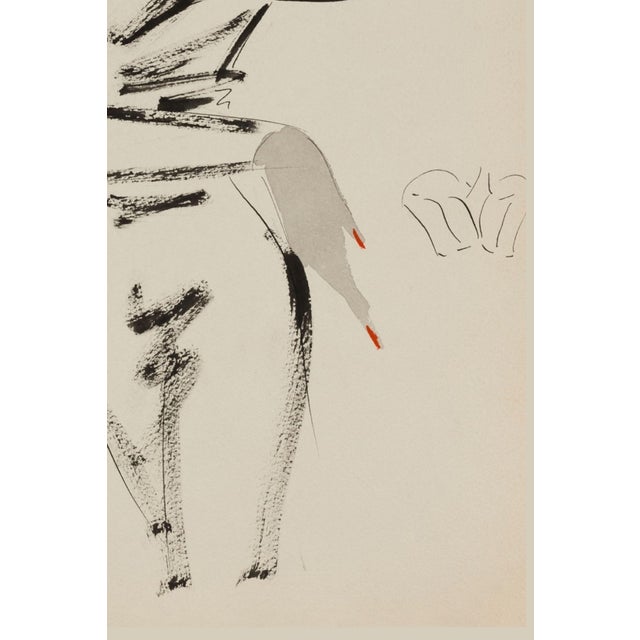 Paper Vintage French Fashion Art Print – Sculptural Fur Shoulder Illustration, 36" X 48" For Sale - Image 7 of 8