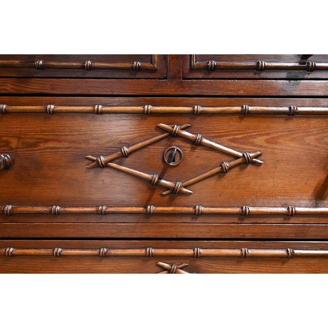 Small Dresser Dressmaker in Pitchpin & Bamboo Spirit, 1920s For Sale - Image 17 of 18