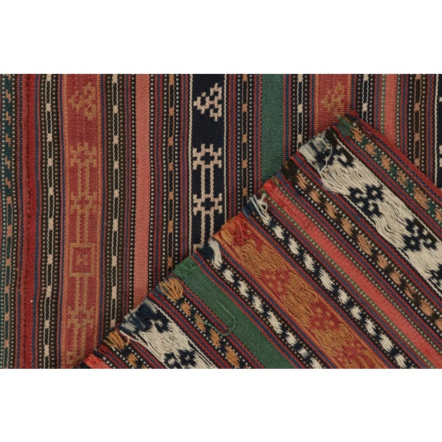 Textile Vintage Persian Jajim Tribal Kilim in Polychromatic Stripes - by Rug & Kilim For Sale - Image 7 of 7