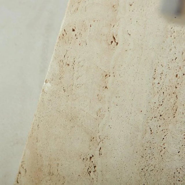 Travertine Dining Table With Frosted Glass Top, Italy 1960s For Sale - Image 12 of 12