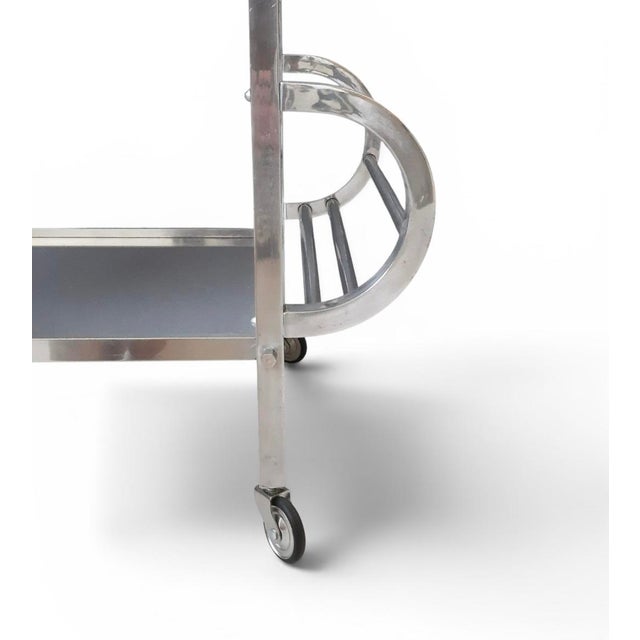 1930s Art Deco French Drinks Trolley with Mirrored Glass & Removable Tray, 1930s, Set of 2 For Sale - Image 5 of 9