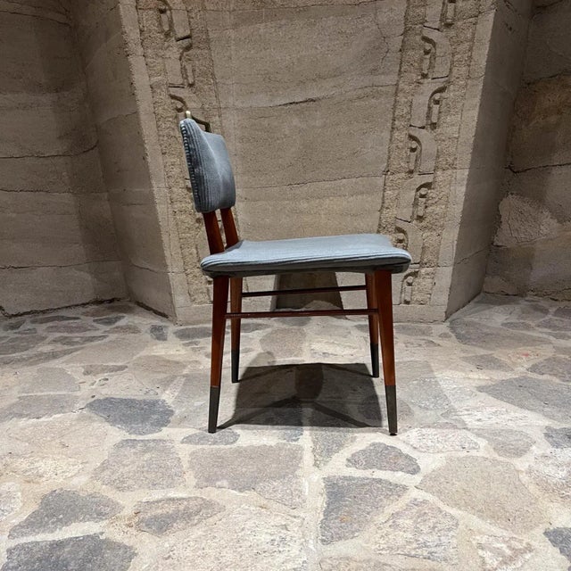 1960s Eight Mahogany Bronze Custom Dining Chairs Arturo Pani Mexico City For Sale In San Diego - Image 6 of 11