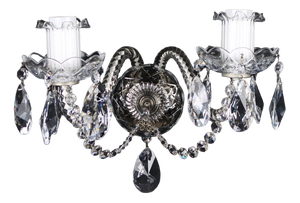 20th Century 2-Light Wall Sconce with Crystal Arms, Italy