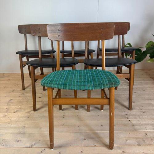 Vintage Teak Dining Chairs, Denmark, 1960s, Set of 6 For Sale - Image 6 of 7